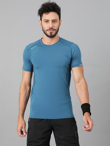 Sport Sun Round Neck 4 Way Stretch Airforce T Shirt For Men